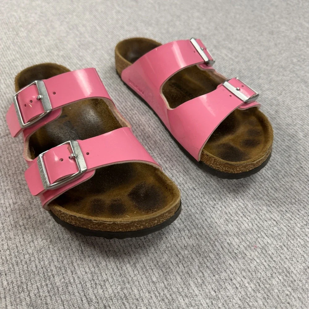 Birkenstock Arizona Pink Patent Leather Sandals Womens EU 34 US3-3.5